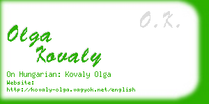 olga kovaly business card